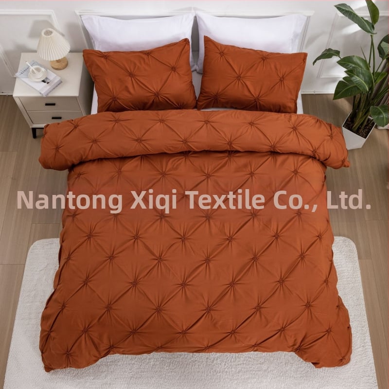 Trīsdaļu segas pārvalku komplekts, poliestera audums, vienkāršs audums, pusreaktīvā druka un krāsošana, 90 g/m2