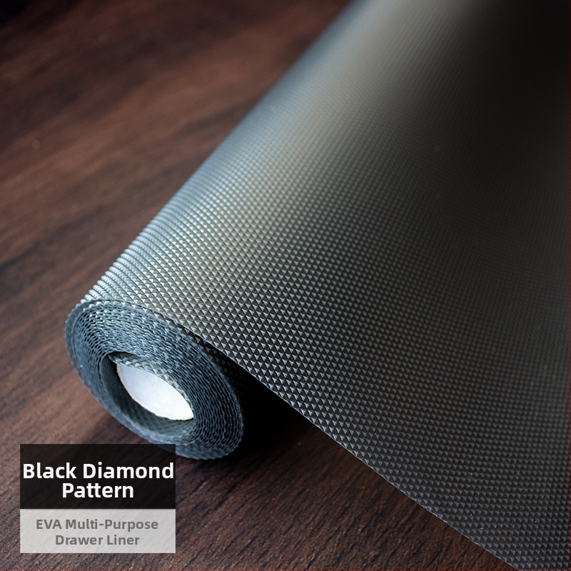 Virtuvės spintelės stalčiaus drėgmės atsparus kilimėlis su EVA atspariu vandeniui sluoksniu ant PE pagrindo (EVA 99% turinys), šiuolaikinis minimalistinis dizainas