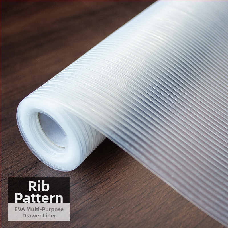 Virtuvės spintelės stalčiaus drėgmės atsparus kilimėlis su EVA atspariu vandeniui sluoksniu ant PE pagrindo (EVA 99% turinys), šiuolaikinis minimalistinis dizainas