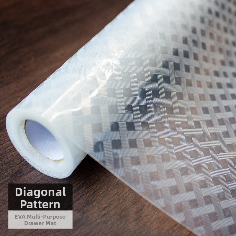 Virtuvės spintelės stalčiaus drėgmės atsparus kilimėlis su EVA atspariu vandeniui sluoksniu ant PE pagrindo (EVA 99% turinys), šiuolaikinis minimalistinis dizainas