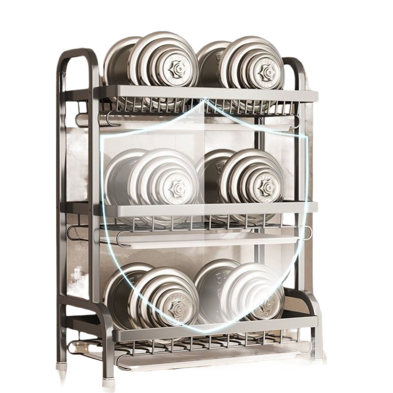 Кухненски рафт за съдове, сгъваем, от въглеродна стомана, прост и модерен стил, пуснат през зимата на 2017 г.