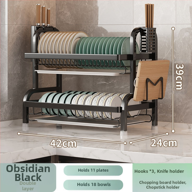 Кухненски рафт за съдове, сгъваем, от въглеродна стомана, прост и модерен стил, пуснат през зимата на 2017 г.