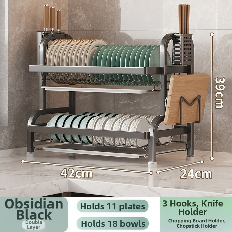 Кухненски рафт за съдове, сгъваем, от въглеродна стомана, прост и модерен стил, пуснат през зимата на 2017 г.