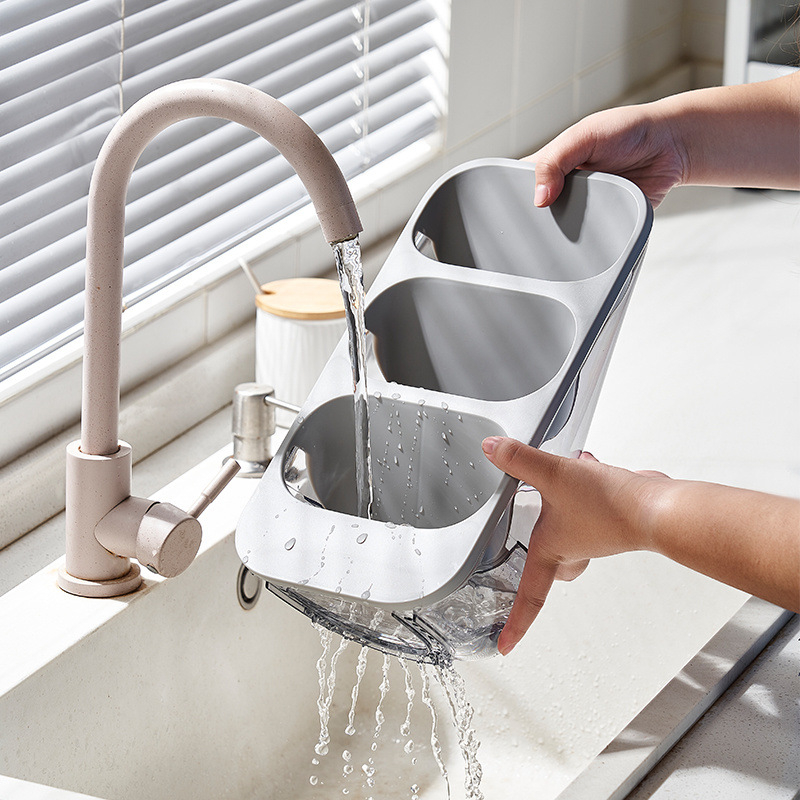 Οργανωτής μαχαιροπίρουνων – επιτραπέζιος αποθηκευτικός δίσκος για ξυλάκια φαγητού και κουτάλια με αποστράγγιση, πολλαπλών χρήσεων (Υλικό: Κράμα Σιδήρου; Προέλευση: ηπειρωτική Κίνα; Λανσαρίστηκε: 2023; Μάρκα: Unique)