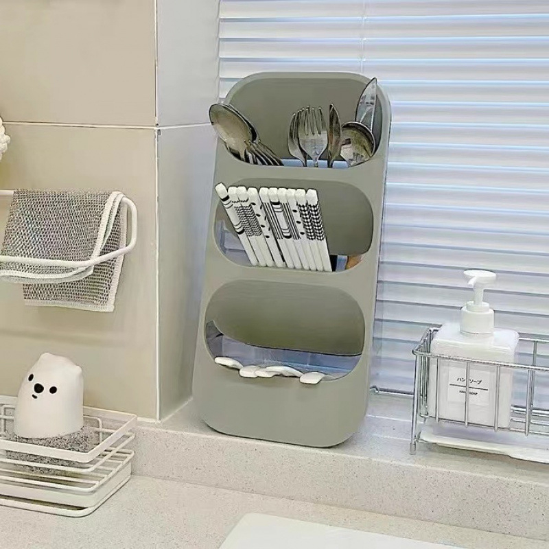 Οργανωτής μαχαιροπίρουνων – επιτραπέζιος αποθηκευτικός δίσκος για ξυλάκια φαγητού και κουτάλια με αποστράγγιση, πολλαπλών χρήσεων (Υλικό: Κράμα Σιδήρου; Προέλευση: ηπειρωτική Κίνα; Λανσαρίστηκε: 2023; Μάρκα: Unique)