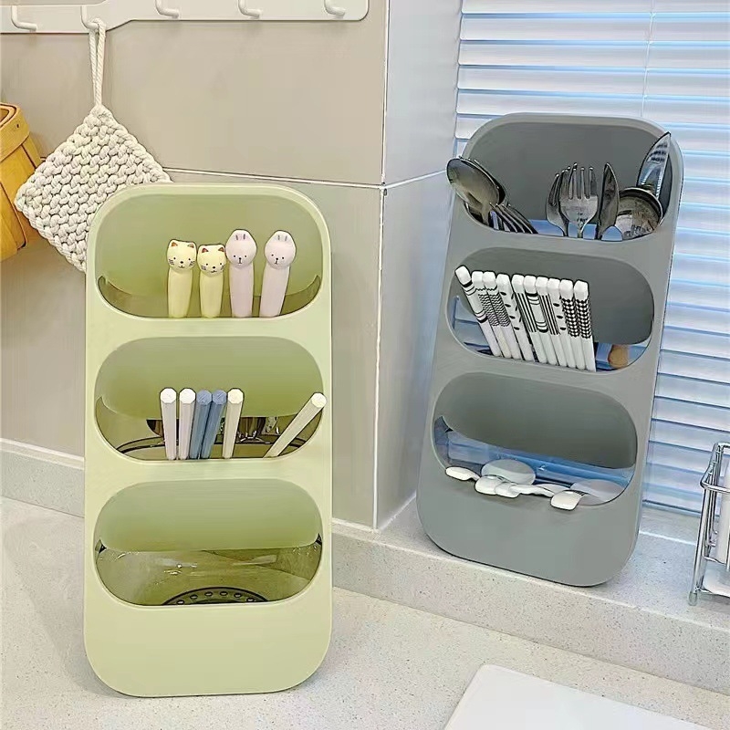 Οργανωτής μαχαιροπίρουνων – επιτραπέζιος αποθηκευτικός δίσκος για ξυλάκια φαγητού και κουτάλια με αποστράγγιση, πολλαπλών χρήσεων (Υλικό: Κράμα Σιδήρου; Προέλευση: ηπειρωτική Κίνα; Λανσαρίστηκε: 2023; Μάρκα: Unique)