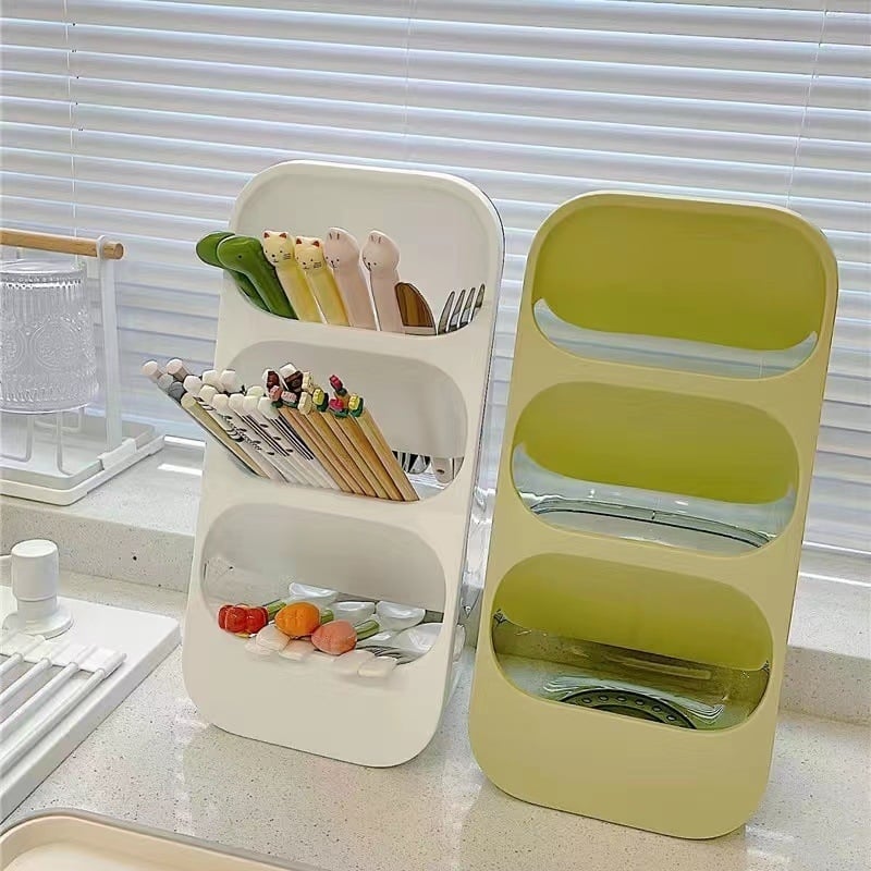 Οργανωτής μαχαιροπίρουνων – επιτραπέζιος αποθηκευτικός δίσκος για ξυλάκια φαγητού και κουτάλια με αποστράγγιση, πολλαπλών χρήσεων (Υλικό: Κράμα Σιδήρου; Προέλευση: ηπειρωτική Κίνα; Λανσαρίστηκε: 2023; Μάρκα: Unique)