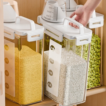 Ryžių ir grūdų laikymo dėžutė, atspari drėgmei, sandari, plastmasinė, japonų stiliaus