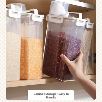 Ryžių ir grūdų laikymo dėžutė, atspari drėgmei, sandari, plastmasinė, japonų stiliaus