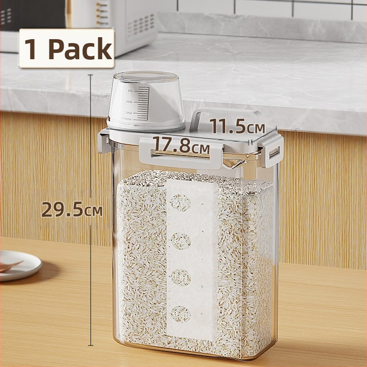 Ryžių ir grūdų laikymo dėžutė, atspari drėgmei, sandari, plastmasinė, japonų stiliaus