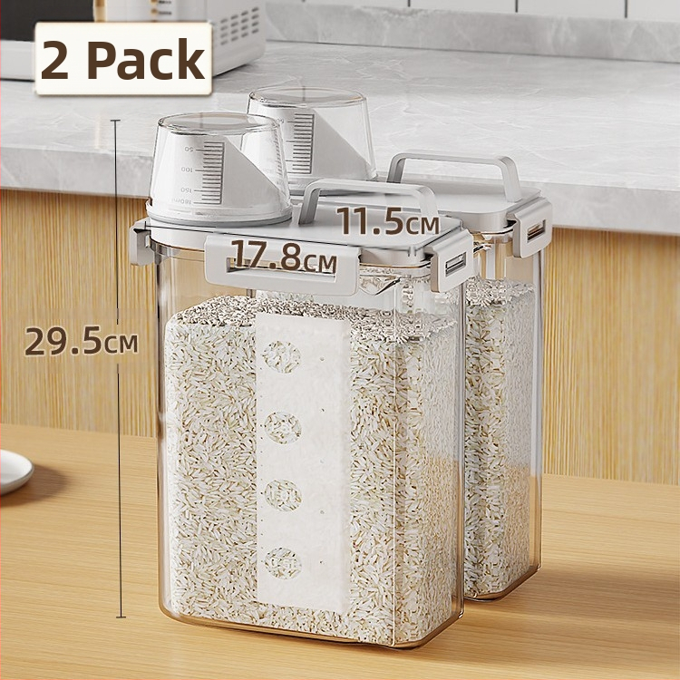 Ryžių ir grūdų laikymo dėžutė, atspari drėgmei, sandari, plastmasinė, japonų stiliaus