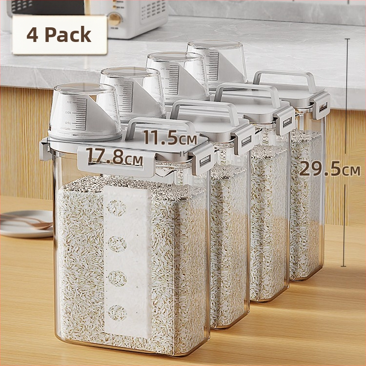 Ryžių ir grūdų laikymo dėžutė, atspari drėgmei, sandari, plastmasinė, japonų stiliaus