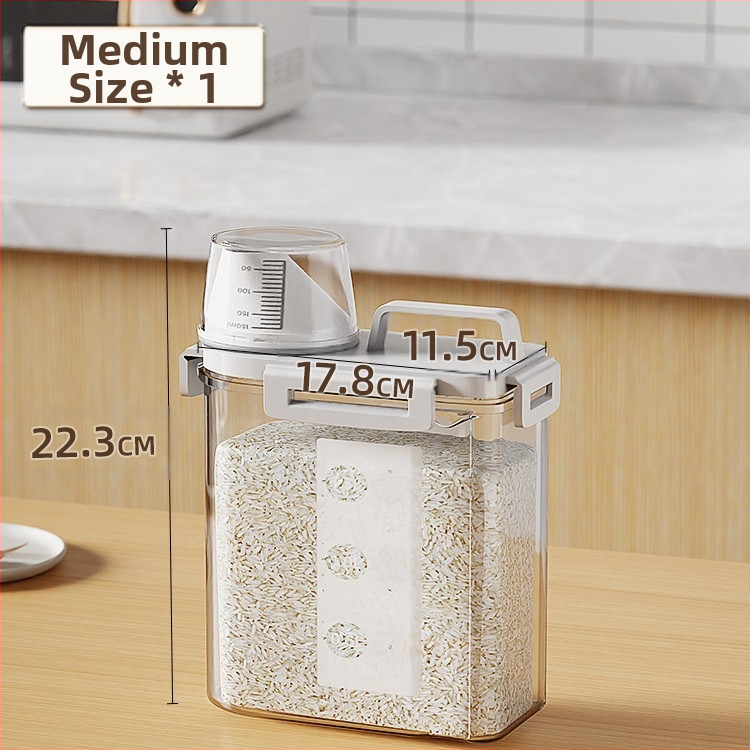 Ryžių ir grūdų laikymo dėžutė, atspari drėgmei, sandari, plastmasinė, japonų stiliaus