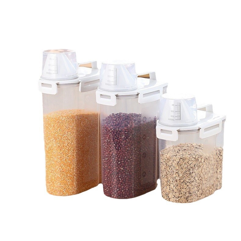 Ryžių ir grūdų laikymo dėžutė, atspari drėgmei, sandari, plastmasinė, japonų stiliaus