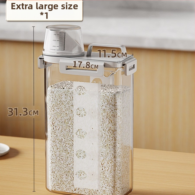 Ryžių ir grūdų laikymo dėžutė, atspari drėgmei, sandari, plastmasinė, japonų stiliaus