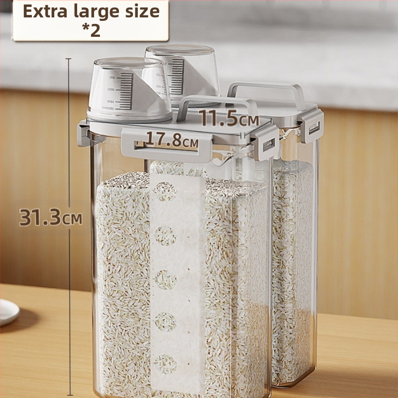 Ryžių ir grūdų laikymo dėžutė, atspari drėgmei, sandari, plastmasinė, japonų stiliaus