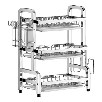 Nerūsējošā tērauda virtuves trauku plaukts — daudzslāņains žāvētājs, mūsdienīgs vienkāršs stils