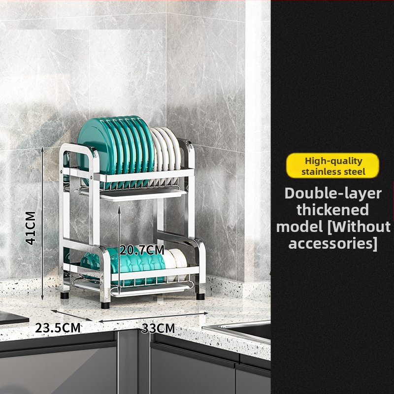 Nerūsējošā tērauda virtuves trauku plaukts — daudzslāņains žāvētājs, mūsdienīgs vienkāršs stils