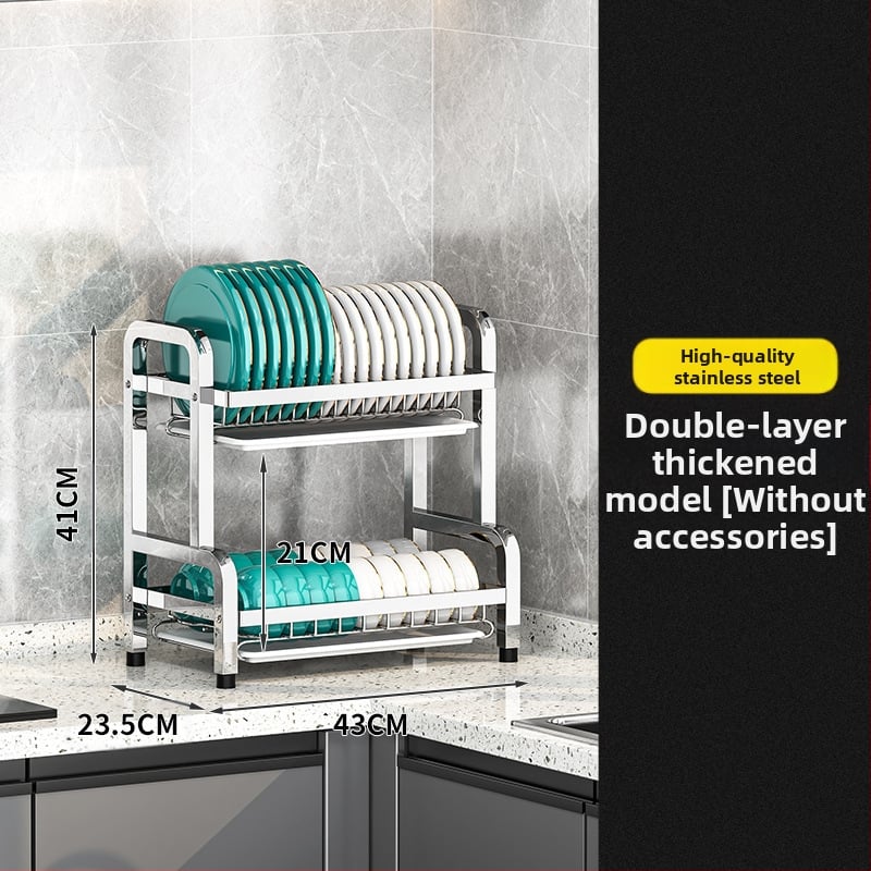 Nerūsējošā tērauda virtuves trauku plaukts — daudzslāņains žāvētājs, mūsdienīgs vienkāršs stils