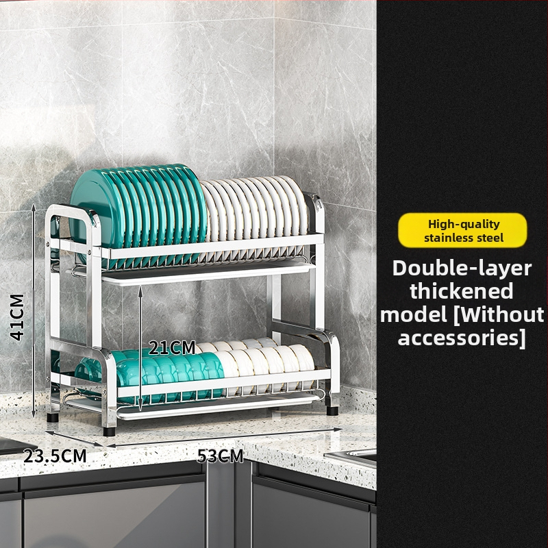 Nerūsējošā tērauda virtuves trauku plaukts — daudzslāņains žāvētājs, mūsdienīgs vienkāršs stils