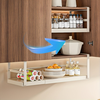 Κουζίνας κρεμαστό ράφι αποθήκευσης – Μετακινούμενο, Μέταλλο, Τοίχου, Μοντέρνο Απλό Στυλ