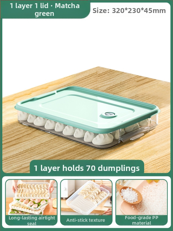 Koldūnų ir wontonų laikymo dėžutė, maisto kokybės PP, šaldytuvo ir šaldiklio organizatorius