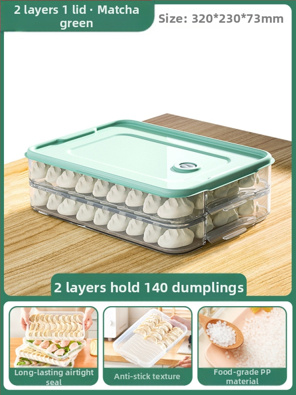 Koldūnų ir wontonų laikymo dėžutė, maisto kokybės PP, šaldytuvo ir šaldiklio organizatorius