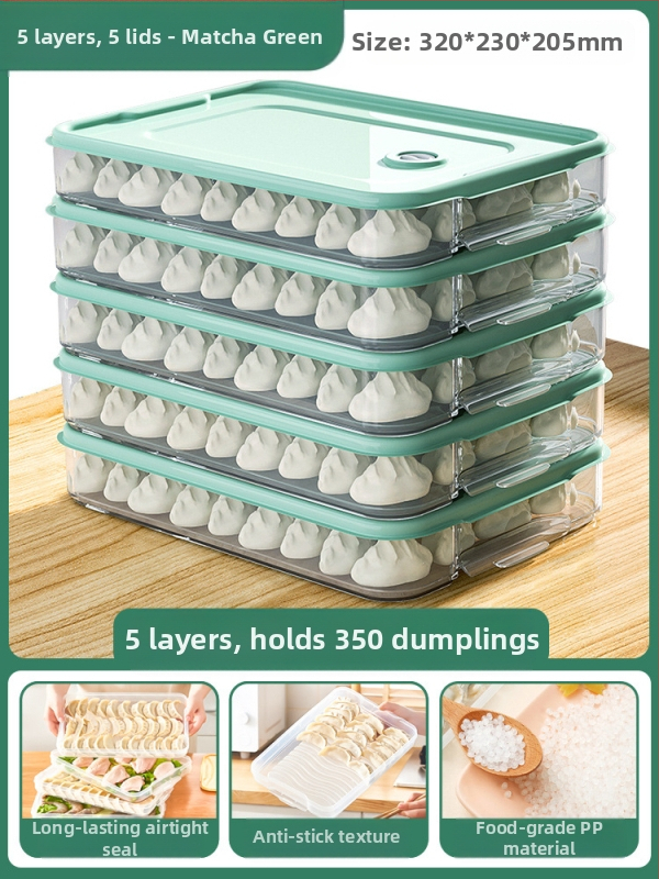 Koldūnų ir wontonų laikymo dėžutė, maisto kokybės PP, šaldytuvo ir šaldiklio organizatorius