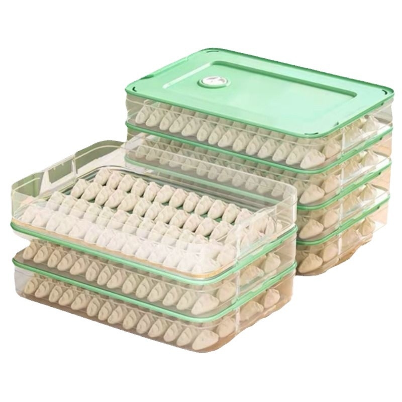 Koldūnų ir wontonų laikymo dėžutė, maisto kokybės PP, šaldytuvo ir šaldiklio organizatorius