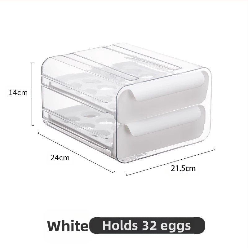 Olu laikymo dėžutė šaldytuvui su stalčiumi, maisto kokybės, žąsų kiaušinių organizatorius, sidabrinė, japoniško stiliaus