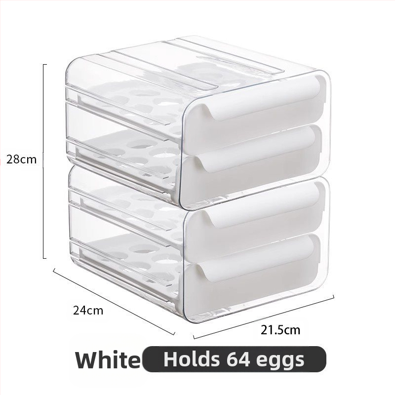 Olu laikymo dėžutė šaldytuvui su stalčiumi, maisto kokybės, žąsų kiaušinių organizatorius, sidabrinė, japoniško stiliaus