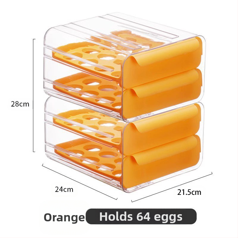 Olu laikymo dėžutė šaldytuvui su stalčiumi, maisto kokybės, žąsų kiaušinių organizatorius, sidabrinė, japoniško stiliaus