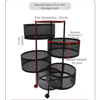 Ράφι αποθήκευσης για φρούτα και λαχανικά, πτυσσόμενο, περιστρεφόμενο, επεκτεινόμενο; από ανθρακούχο ατσάλι, πάνω από 8 επιπέδων