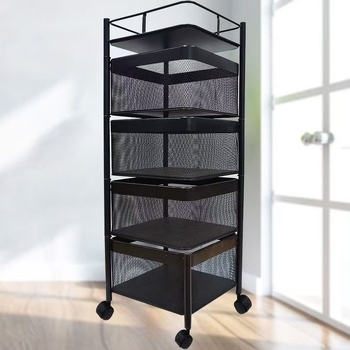 Ράφι αποθήκευσης για φρούτα και λαχανικά, πτυσσόμενο, περιστρεφόμενο, επεκτεινόμενο; από ανθρακούχο ατσάλι, πάνω από 8 επιπέδων