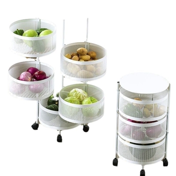 Ράφι αποθήκευσης για φρούτα και λαχανικά, πτυσσόμενο, περιστρεφόμενο, επεκτεινόμενο; από ανθρακούχο ατσάλι, πάνω από 8 επιπέδων