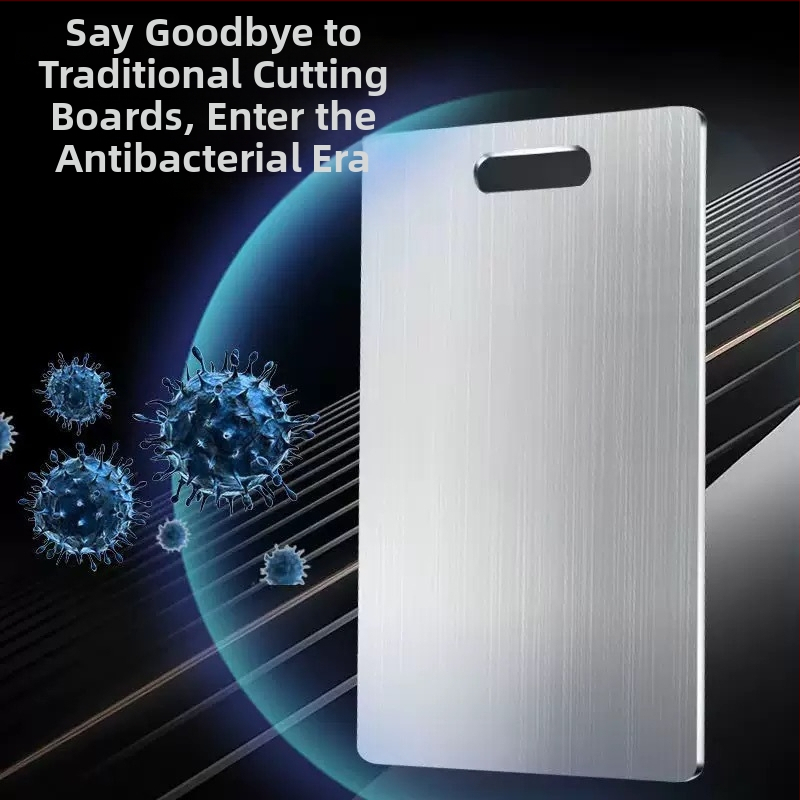 Дъска за рязане от неръждаема стомана, двустранна, антибактериална, устойчива на плесен, неплъзгаща се повърхност