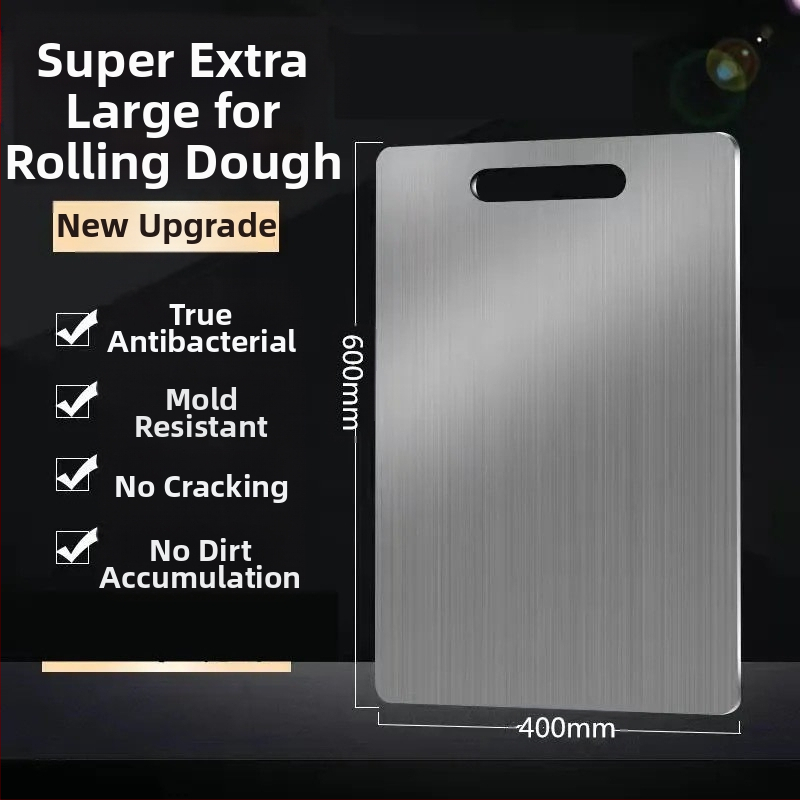 Σανίδα κοπής από ανοξείδωτο ατσάλι, διπλής όψεως, αντιμυκητιακή, αντιβακτηριακή, αντιολισθητική επιφάνεια.