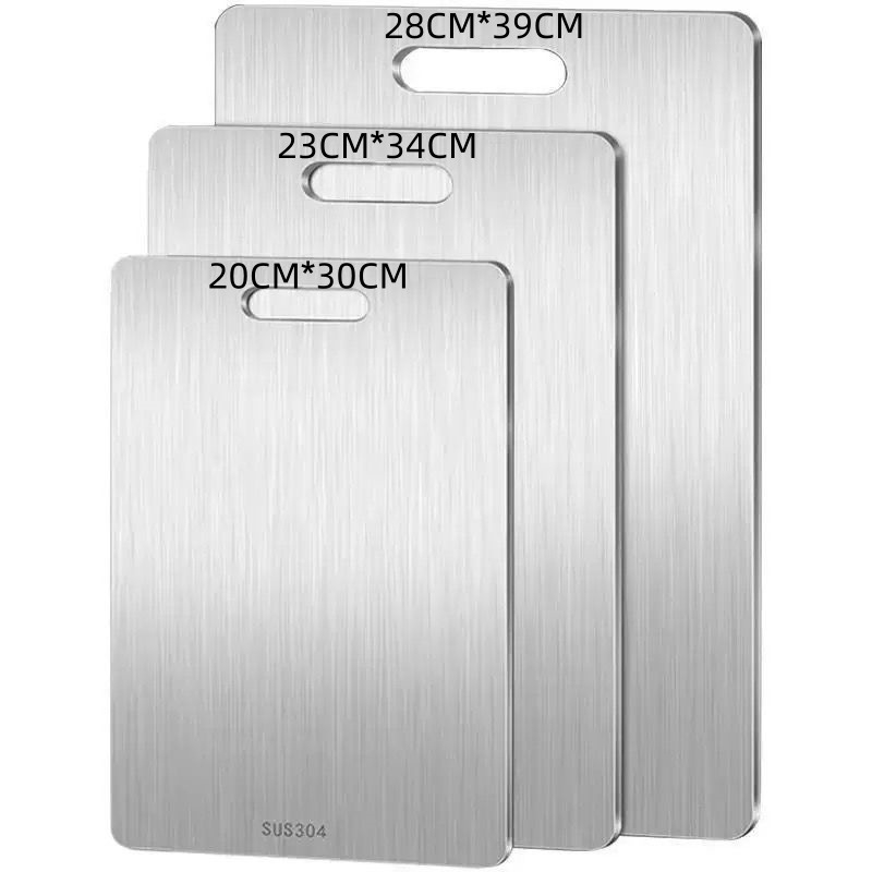 Σανίδα κοπής από ανοξείδωτο ατσάλι, διπλής όψεως, αντιμυκητιακή, αντιβακτηριακή, αντιολισθητική επιφάνεια.