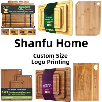 Ξύλινη σανίδα κοπής με βάση – ξύλινη επιφάνεια, μάρκα Good fortune, αντιολισθητική, αντιβακτηριακή, ανθεκτική στη μούχλα, μοντέρνο μινιμαλιστικό στυλ