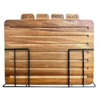 Ξύλινη σανίδα κοπής με βάση – ξύλινη επιφάνεια, μάρκα Good fortune, αντιολισθητική, αντιβακτηριακή, ανθεκτική στη μούχλα, μοντέρνο μινιμαλιστικό στυλ