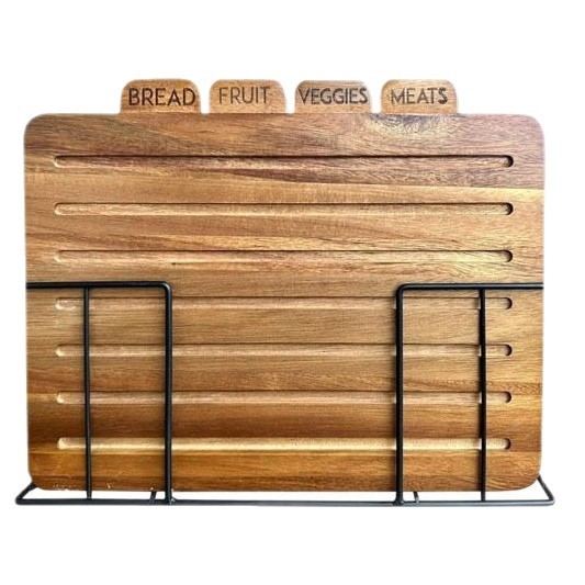 Ξύλινη σανίδα κοπής με βάση – ξύλινη επιφάνεια, μάρκα Good fortune, αντιολισθητική, αντιβακτηριακή, ανθεκτική στη μούχλα, μοντέρνο μινιμαλιστικό στυλ