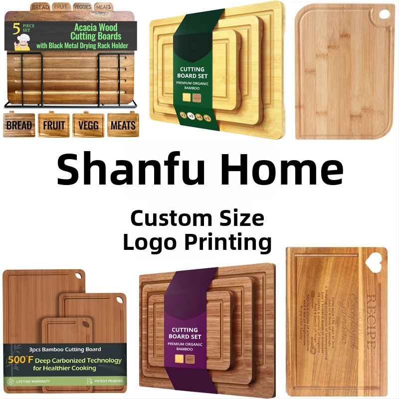 Ξύλινη σανίδα κοπής με βάση – ξύλινη επιφάνεια, μάρκα Good fortune, αντιολισθητική, αντιβακτηριακή, ανθεκτική στη μούχλα, μοντέρνο μινιμαλιστικό στυλ