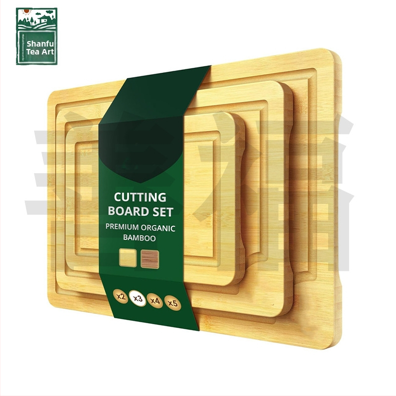 Дървена дъска за рязане с подставка – дървена повърхност, марка Good fortune, против хлъзгане, антибактериална, против мухъл, модерен минималистичен стил