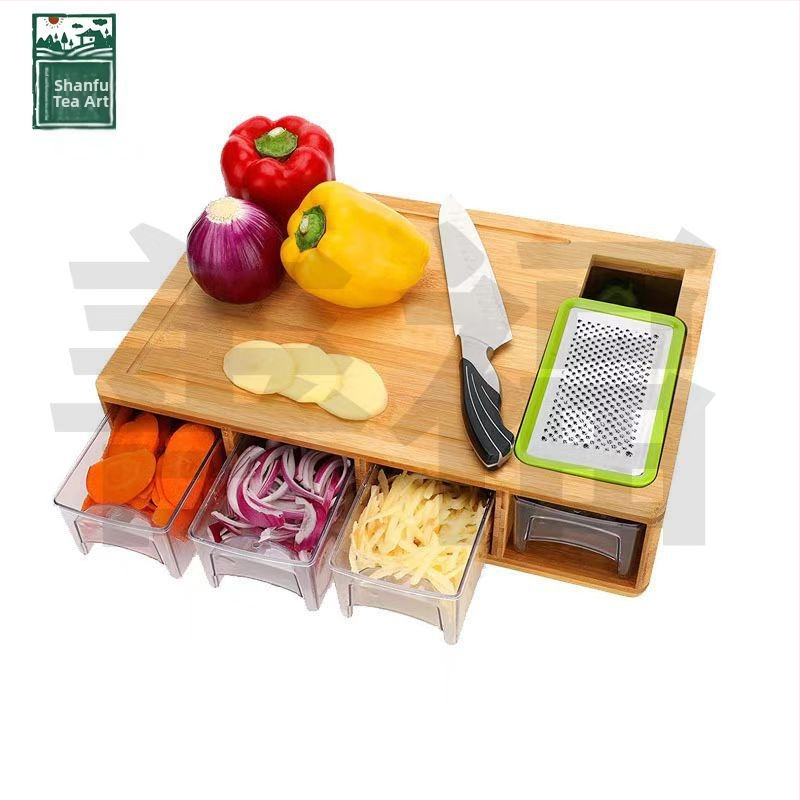 Ξύλινη σανίδα κοπής με βάση – ξύλινη επιφάνεια, μάρκα Good fortune, αντιολισθητική, αντιβακτηριακή, ανθεκτική στη μούχλα, μοντέρνο μινιμαλιστικό στυλ