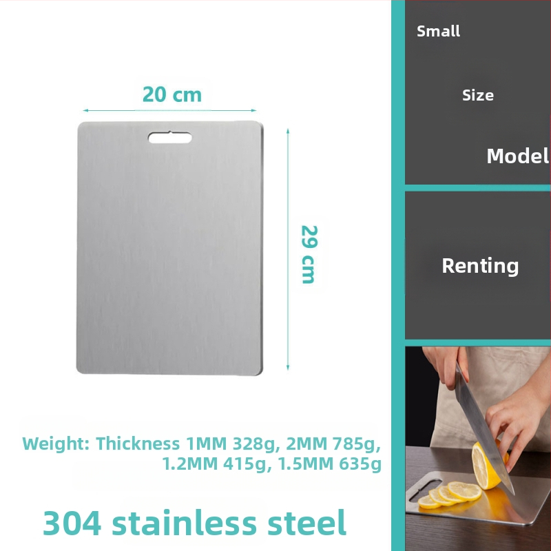 Δίσκος κοπής από ανοξείδωτο ατσάλι, διπλής όψης, κυκλικός, με οπή κρεμάσματος, αντιολισθητικός, βακτηριοστατικός