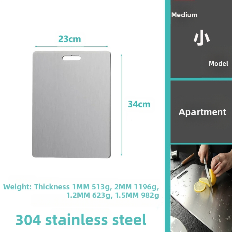 Δίσκος κοπής από ανοξείδωτο ατσάλι, διπλής όψης, κυκλικός, με οπή κρεμάσματος, αντιολισθητικός, βακτηριοστατικός