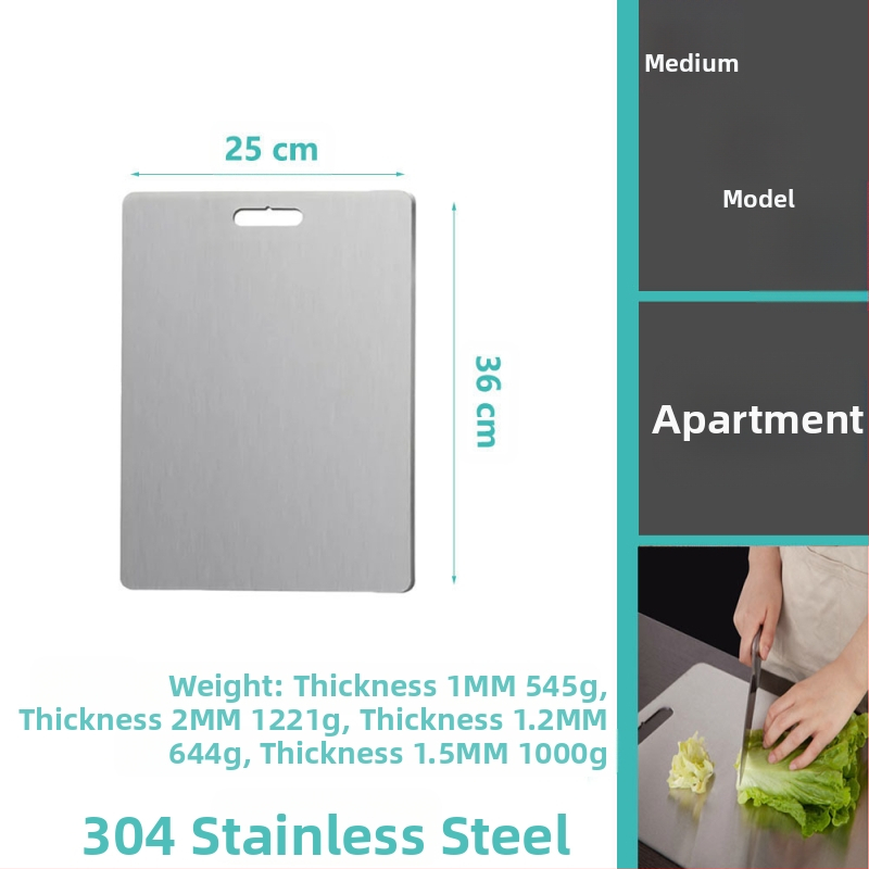 Δίσκος κοπής από ανοξείδωτο ατσάλι, διπλής όψης, κυκλικός, με οπή κρεμάσματος, αντιολισθητικός, βακτηριοστατικός