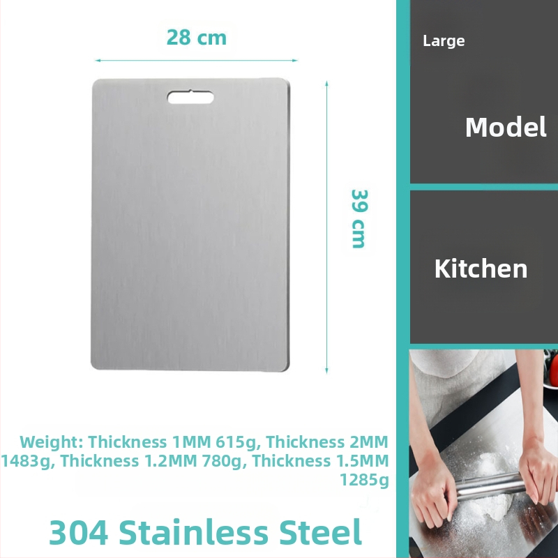 Δίσκος κοπής από ανοξείδωτο ατσάλι, διπλής όψης, κυκλικός, με οπή κρεμάσματος, αντιολισθητικός, βακτηριοστατικός