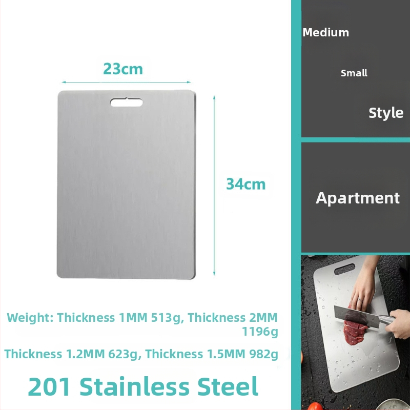 Δίσκος κοπής από ανοξείδωτο ατσάλι, διπλής όψης, κυκλικός, με οπή κρεμάσματος, αντιολισθητικός, βακτηριοστατικός