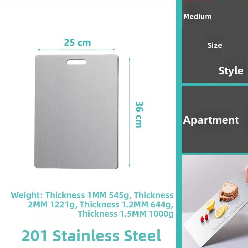 Δίσκος κοπής από ανοξείδωτο ατσάλι, διπλής όψης, κυκλικός, με οπή κρεμάσματος, αντιολισθητικός, βακτηριοστατικός